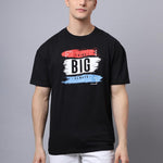 Door 74 Men Black Graphic Printed Pure Cotton Oversized T-Shirt Roposo Clout