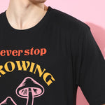 Difference of Opinion Black Graphic Oversized T-Shirt Roposo Clout