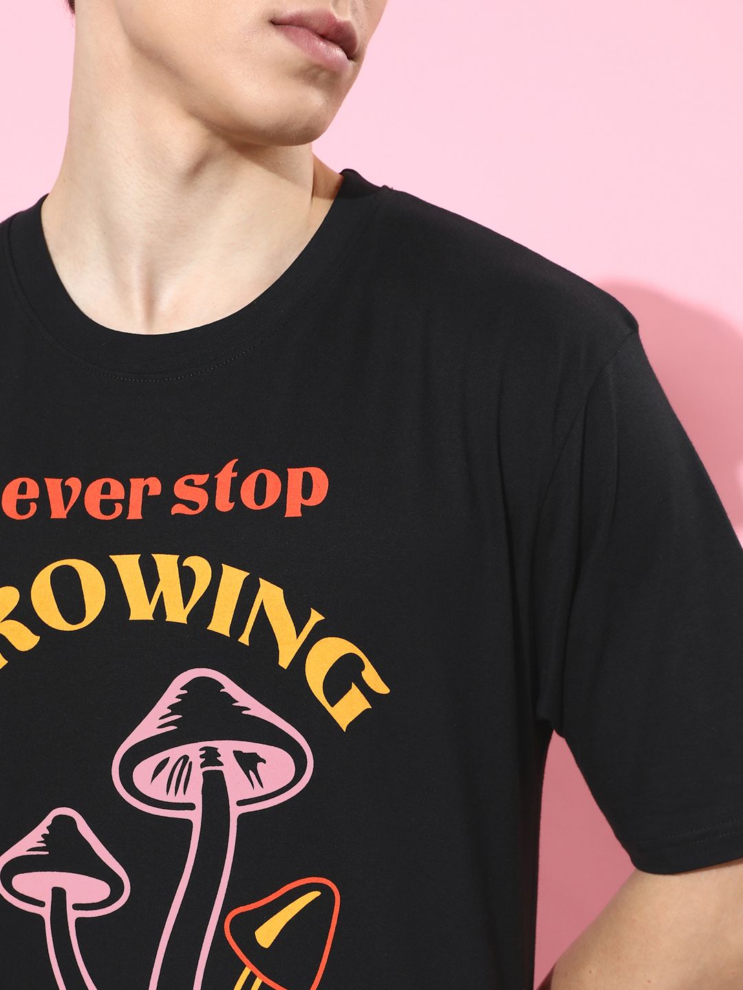 Difference of Opinion Black Graphic Oversized T-Shirt Roposo Clout