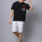 Door 74 Men Black Graphic Printed Pure Cotton Oversized T-Shirt Roposo Clout