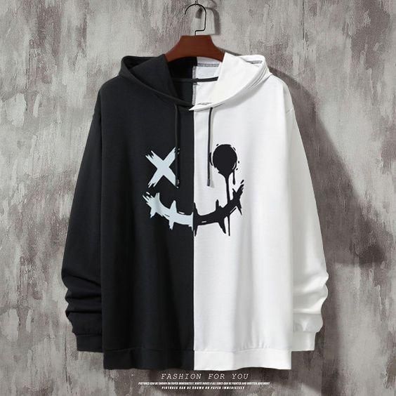 Cotton Blend Printed Full Sleeves Mens Hooded Neck T-Shirt Roposo Clout