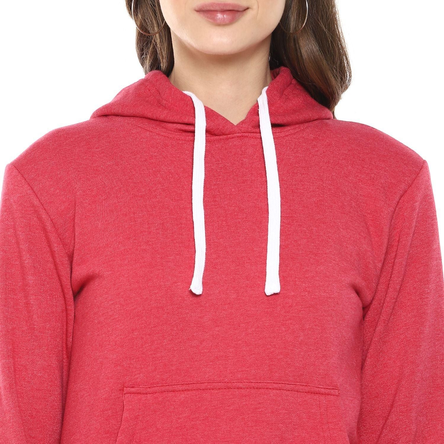 Campus Sutra Women's Solid Stylish Casual Hooded Sweatshirts Roposo Clout