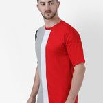 Cotton Color Block Half Sleeves Mens Round Neck T-Shirt Roposo Clout