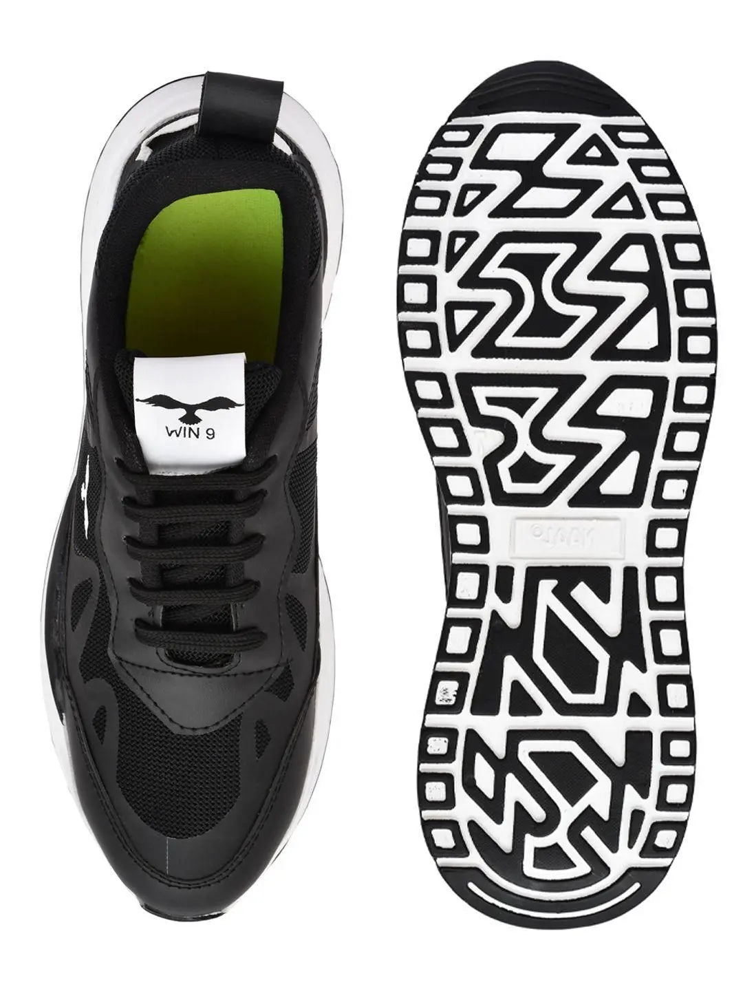 WIN9 Men Lightweight Trendy Walking Sneaker (Black) - shoponez.com