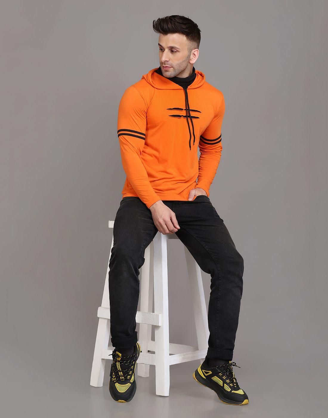 Denzolee Colorblocked Men's Hooded T-Shirt With Mask Roposo Clout