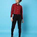 Campus Sutra Womens Cotton Solid Full Sleeve Jacket - shoponez.com