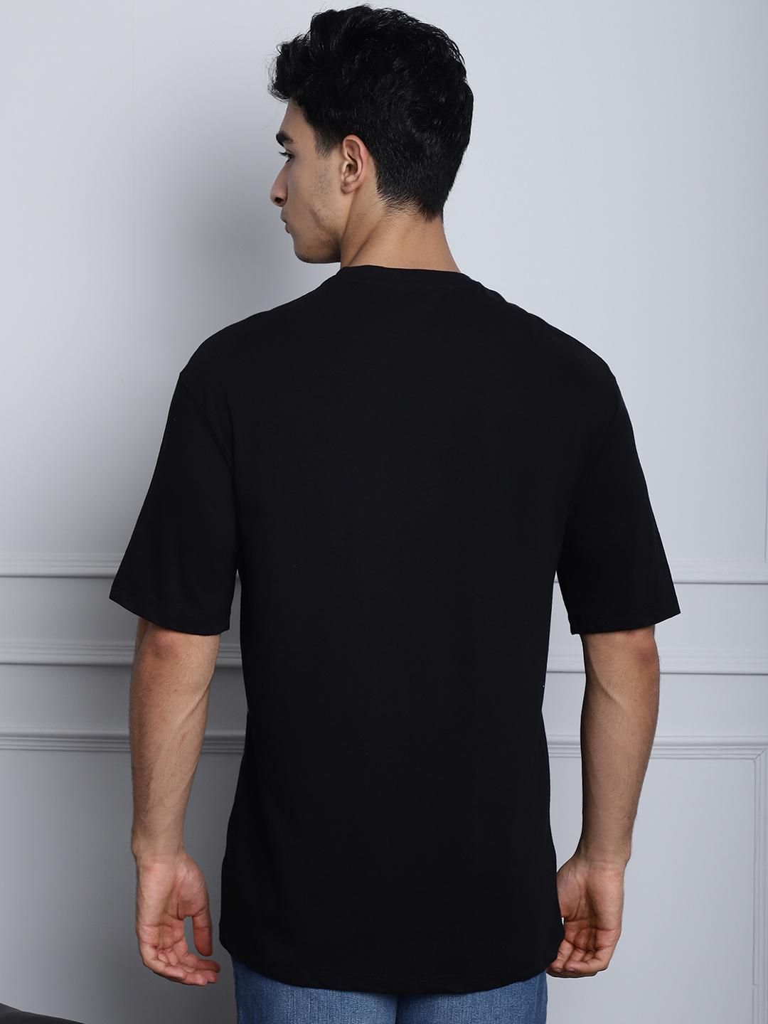 Door 74 Mens Tree Print Black Color Oversize Tshirt Roposo Clout