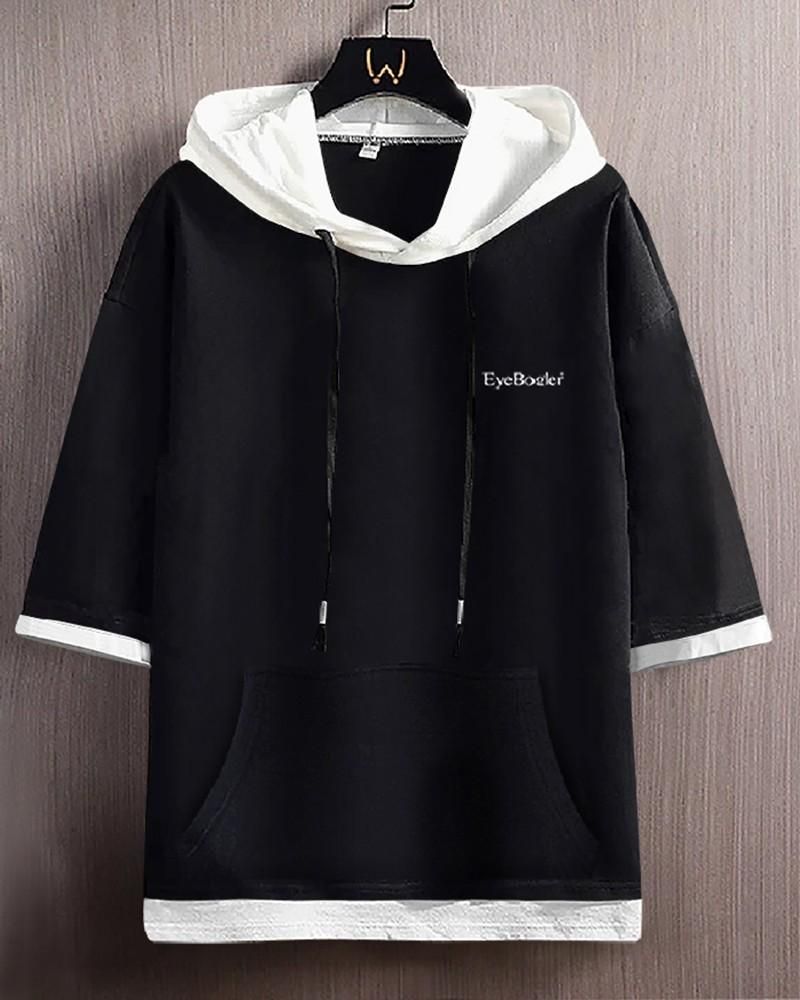 Men's Casual Hooded T-shirt Roposo Clout