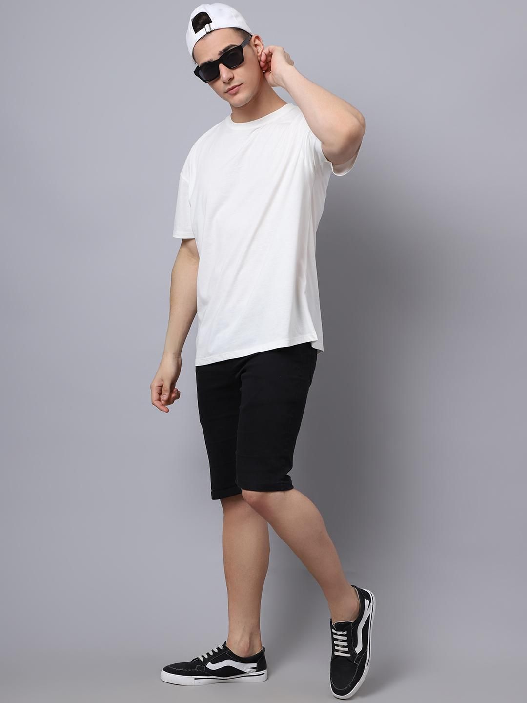 Door 74 Men Off White Graphic Printed Pure Cotton Oversized T-Shirt Roposo Clout