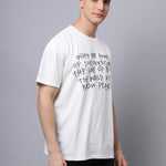 Door 74 Men Off White Graphic Printed Pure Cotton Oversized T-Shirt Roposo Clout