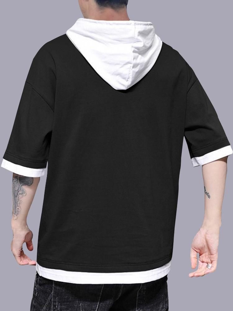 Men's Casual Hooded T-shirt Roposo Clout