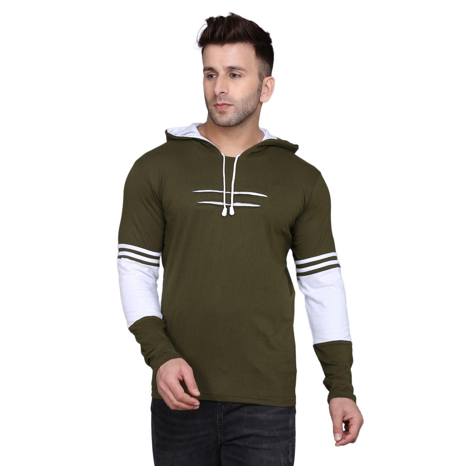 Denzolee Colorblocked Men's Hooded T-Shirt Roposo Clout