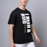 Door 74 Men Black Graphic Printed Pure Cotton Oversized T-Shirt Roposo Clout