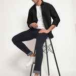 Men Slim Fit Self Design Slim Collar Casual Shirt Roposo Clout