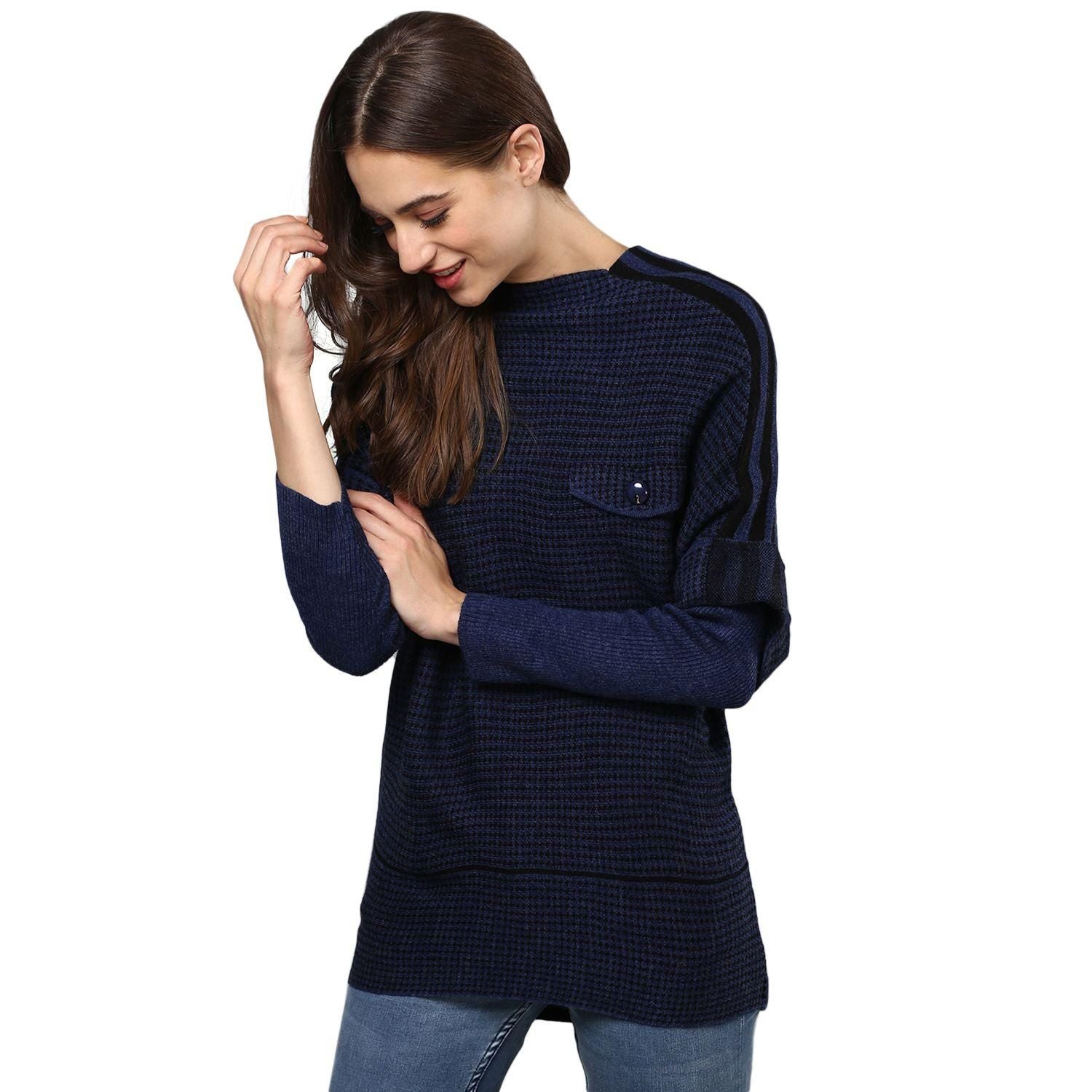 Campus Sutra Women's Cotton Blended Sweater Roposo Clout