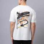 Door 74 Men Off White Graphic Printed Pure Cotton Oversized T-Shirt Roposo Clout