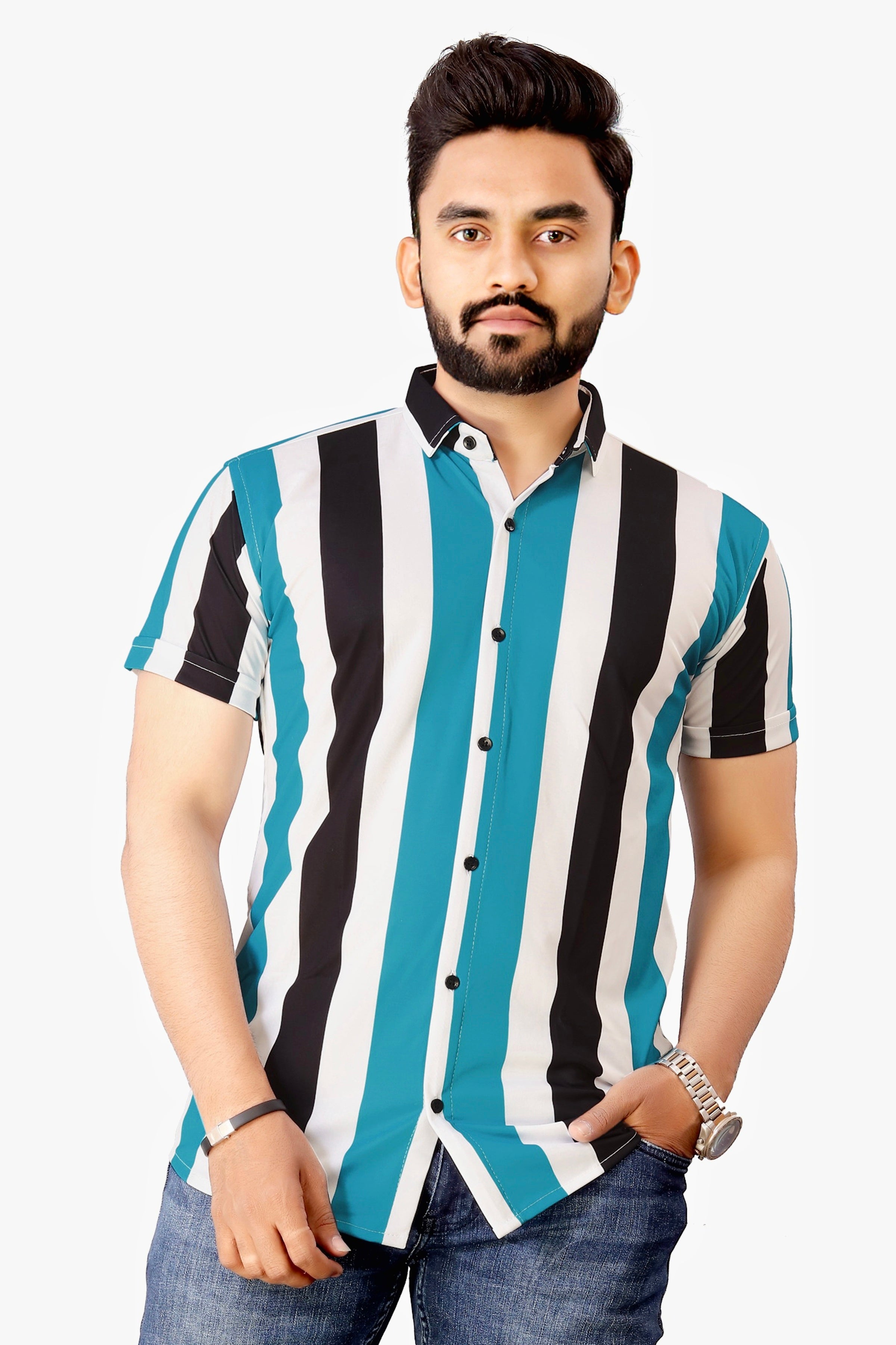 Lycra Printed Men's Shirt Roposo Clout