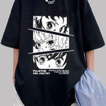 Manlino Men's Cotton Blend Black Oversized Graphic Printed T-Shirt Roposo Clout