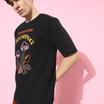 Difference of Opinion Black Graphic Oversized T-Shirt Roposo Clout