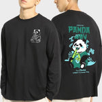 Men's Cotton Blend Black Oversized Graphic Print Full Sleeve T-Shirt Roposo Clout