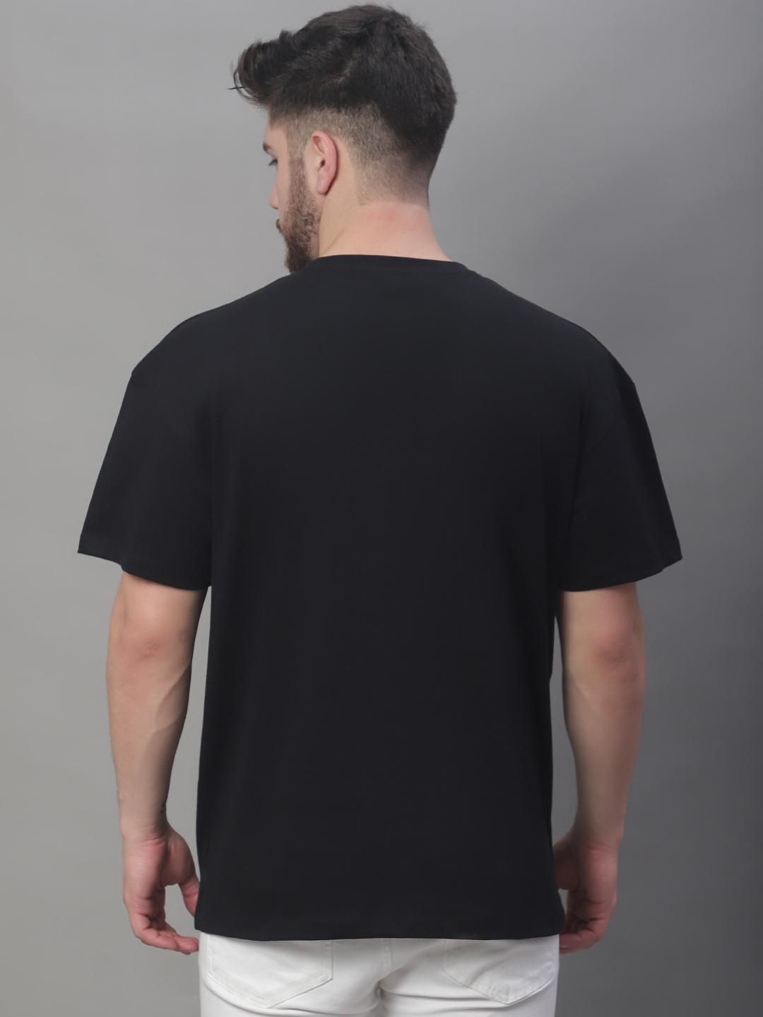DOOR74 MENS DARK PRINTED BLACK COLOR OVERSIZE FIT TSHIRT Roposo Clout