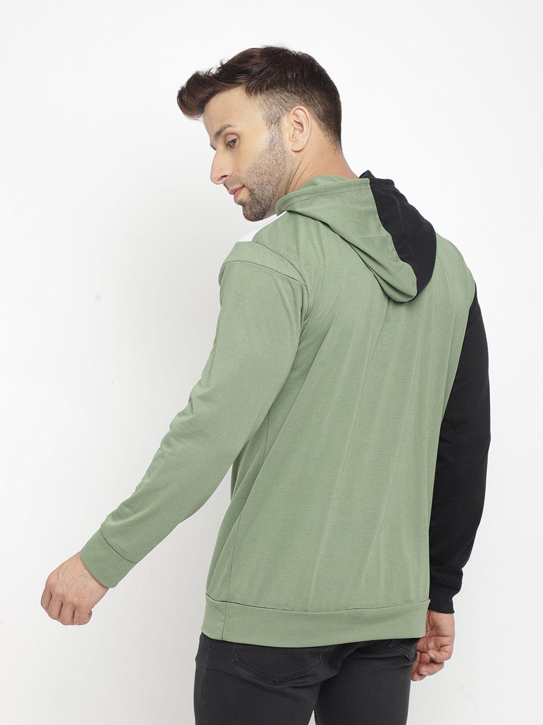 Cotton Blend Solid Full Sleeves Mens Hooded T-Shirt Roposo Clout