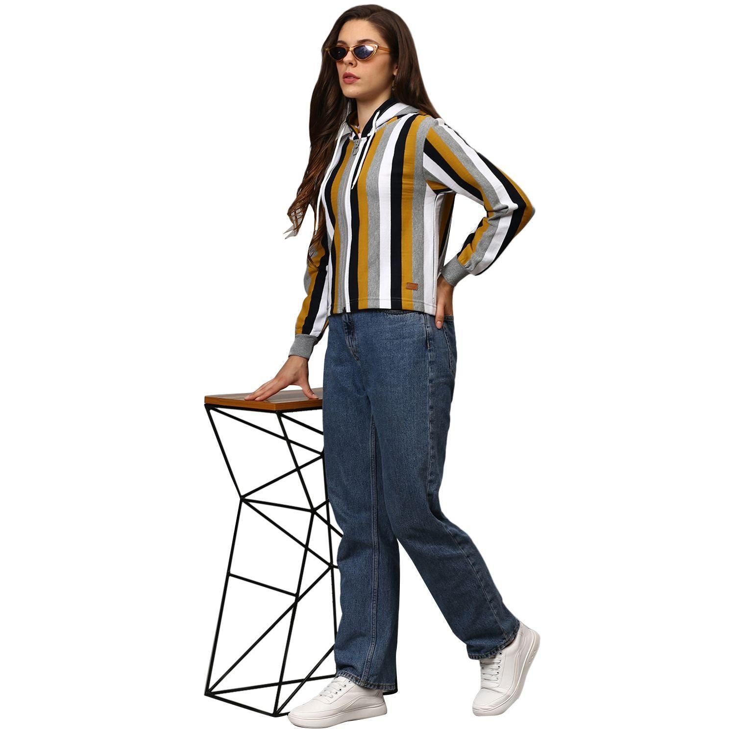 Campus Sutra Women's Solid Stylish Casual Sweatshirts Roposo Clout