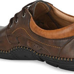 Men's Faux Leather Brown Casual Lace Up Shoes Roposo Clout