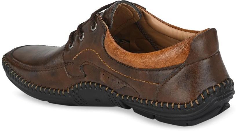 Men's Faux Leather Brown Casual Lace Up Shoes Roposo Clout