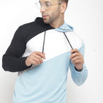 Cotton Blend Solid Full Sleeves Mens Hooded T-Shirt Roposo Clout