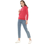 Campus Sutra Women's Solid Stylish Casual Hooded Sweatshirts Roposo Clout