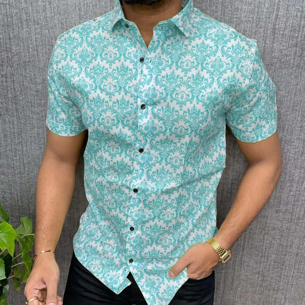 Rayon Printed Half Sleeves Regular Fit Mens Casual Shirt Roposo Clout