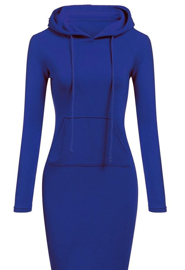 Women Solid Hooded Dress Roposo Clout