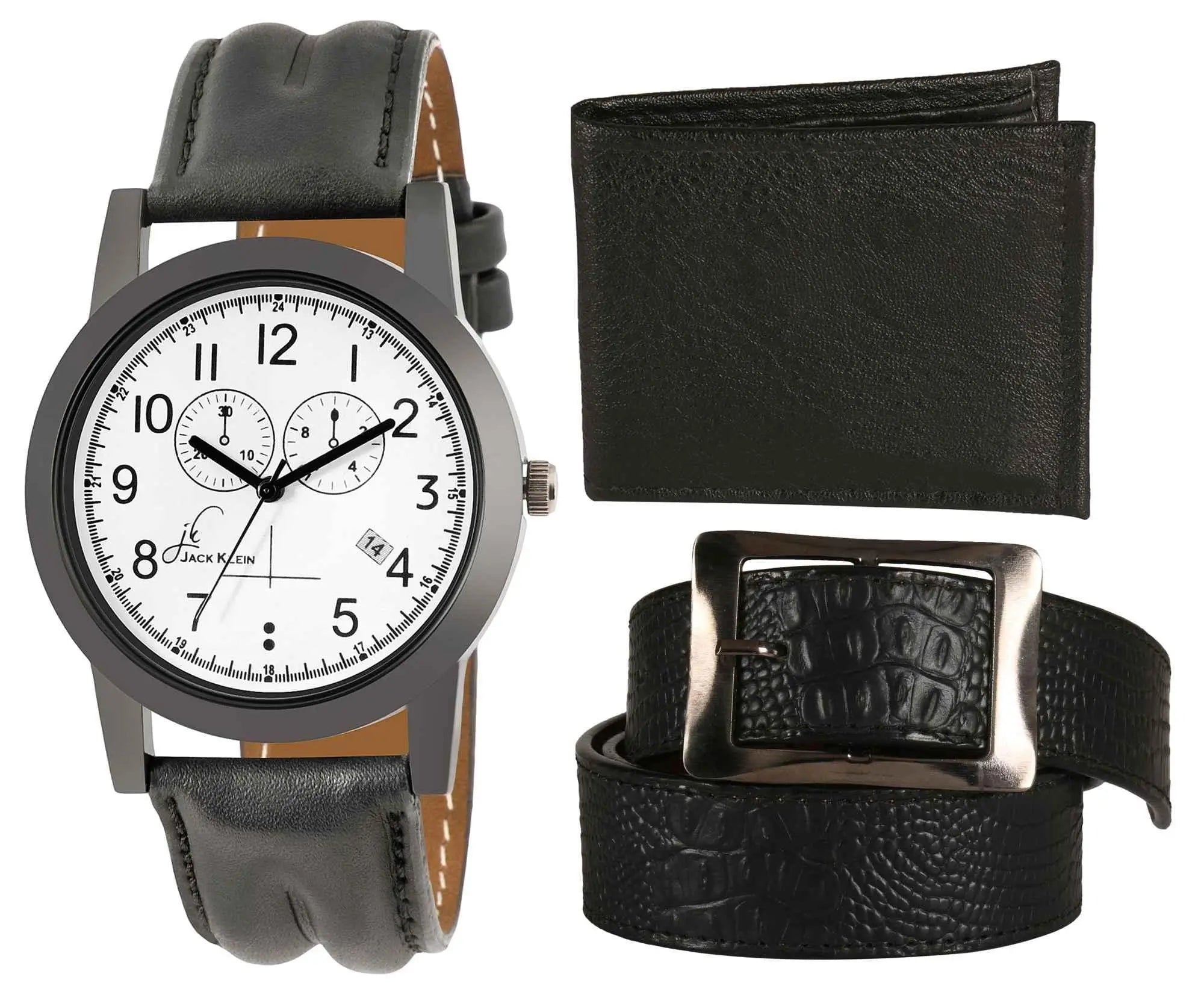Premium Synthetic Leather Wallet, Belt & Watch (Pack of 3) ⚡ Flash Sale ⚡ - shoponez.com