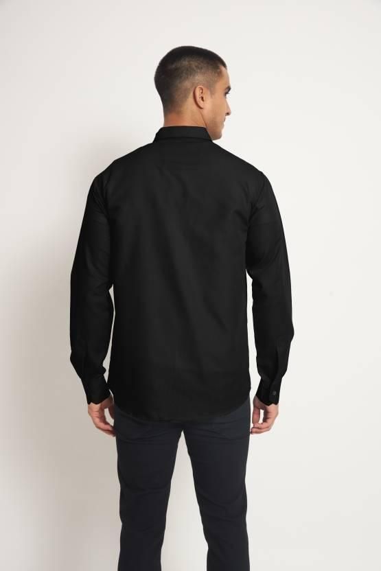 Men Slim Fit Self Design Slim Collar Casual Shirt Roposo Clout