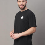 DOOR74 MENS PRINTED BLACK OVERSIZE TSHIRT Roposo Clout