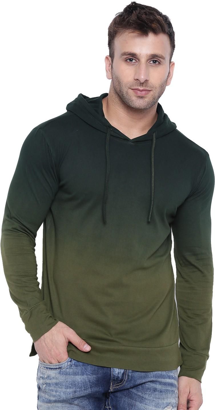 Gritstones Cotton Blend Color BlockFull Sleeves Hooded Neck Mens T-Shirt Roposo Clout