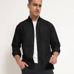 Men Slim Fit Self Design Slim Collar Casual Shirt Roposo Clout