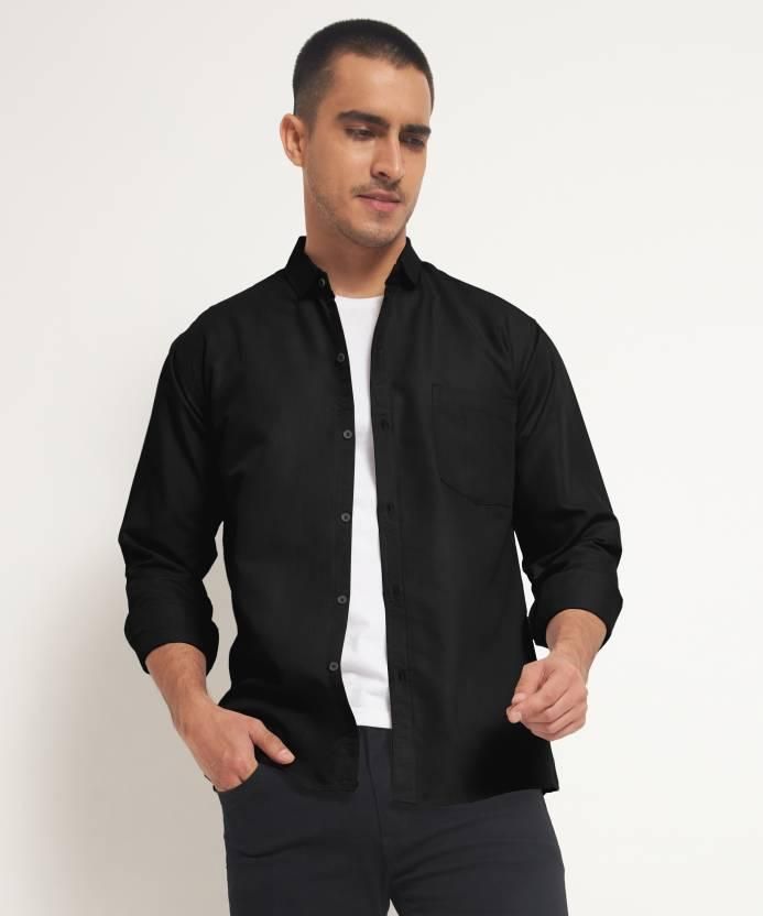 Men Slim Fit Self Design Slim Collar Casual Shirt Roposo Clout