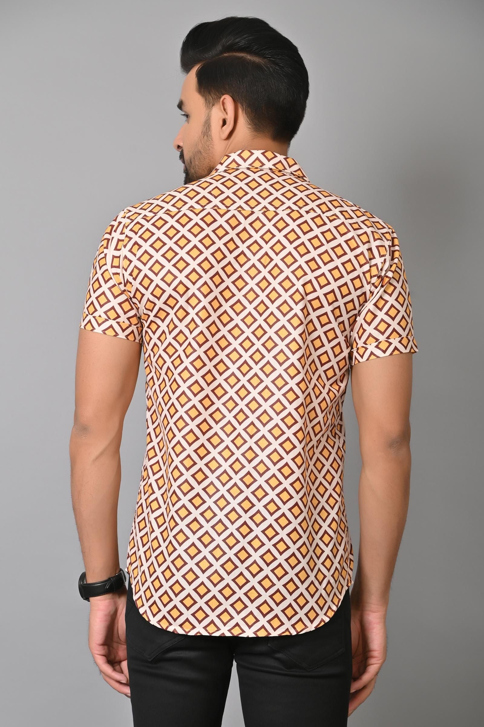 Gasperity Cotton Printed Half Sleeves Mens Casual Shirt Roposo Clout