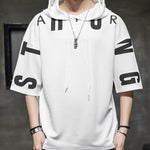 Cotton Blend Printed Half Sleeves Mens Hooded Neck T-Shirt Roposo Clout