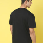 DOOR74 MENS PRINTED BLACK OVERSIZE TSHIRT Roposo Clout