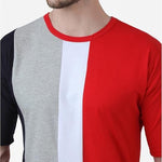 Cotton Color Block Half Sleeves Mens Round Neck T-Shirt Roposo Clout