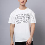 Door 74 Men Off White Graphic Printed Pure Cotton Oversized T-Shirt Roposo Clout