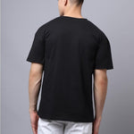 Door 74 Men Black Graphic Printed Pure Cotton Oversized T-Shirt Roposo Clout