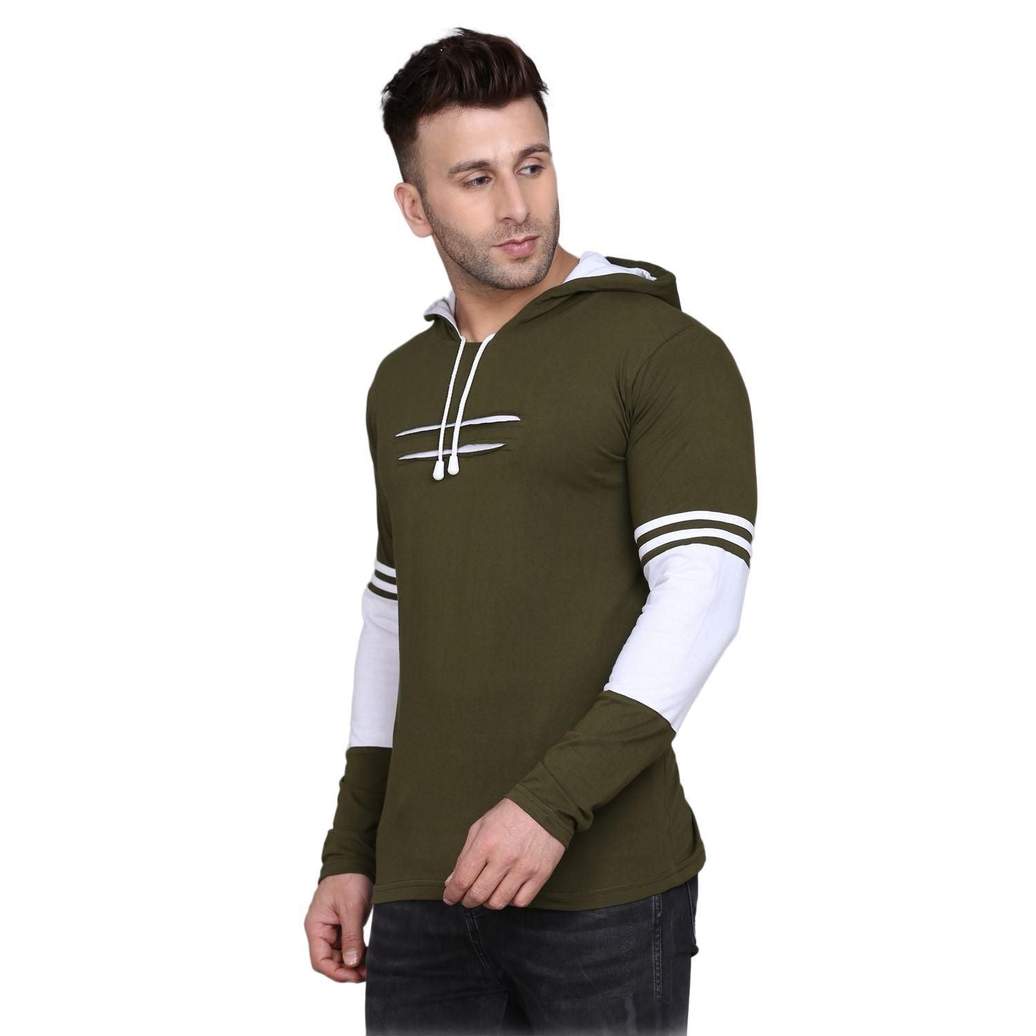 Denzolee Colorblocked Men's Hooded T-Shirt Roposo Clout