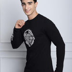 Door 74 Mens Printed Black Color Regular Fit Long Sleeves Tshirt Roposo Clout