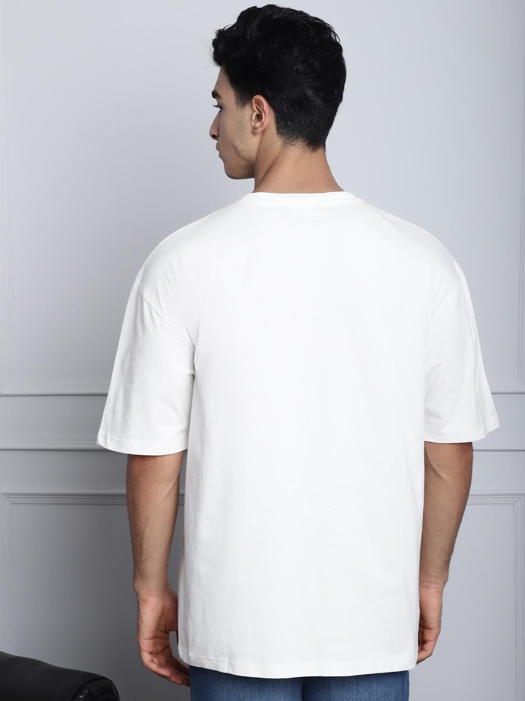 Door 74 Mens Main Success Printed Off White Color Oversized Tshirt Roposo Clout