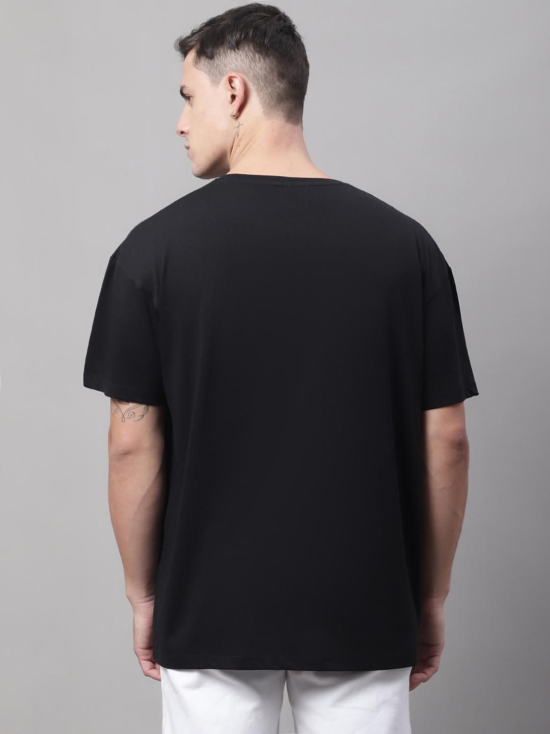 DOOR74 MENS SATURDAY PRINTED BLACK COLOR OVERSIZE FIT TSHIRT Roposo Clout