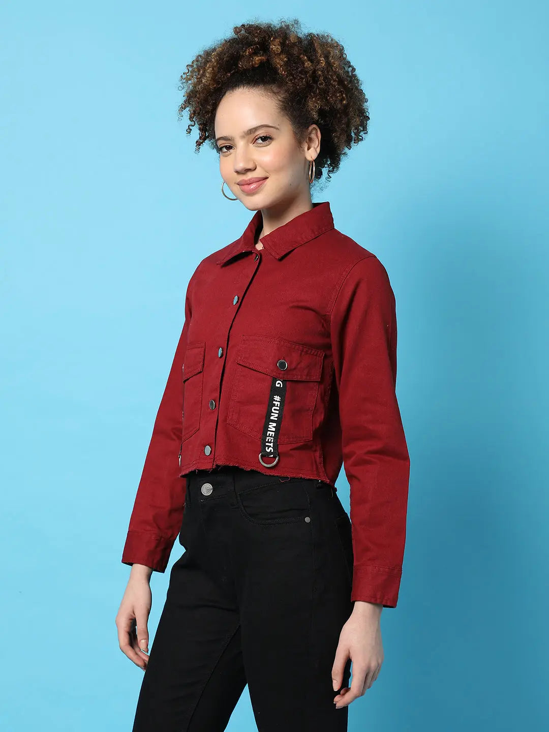Campus Sutra Womens Cotton Solid Full Sleeve Jacket - shoponez.com